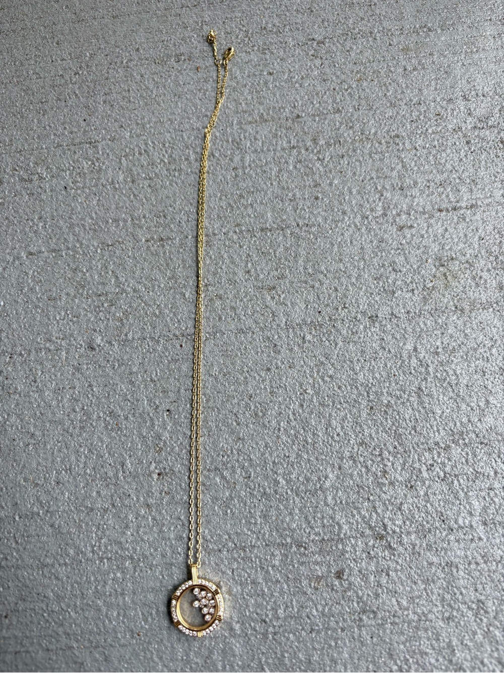 belk Gold Crystal Circle Pendant Necklace